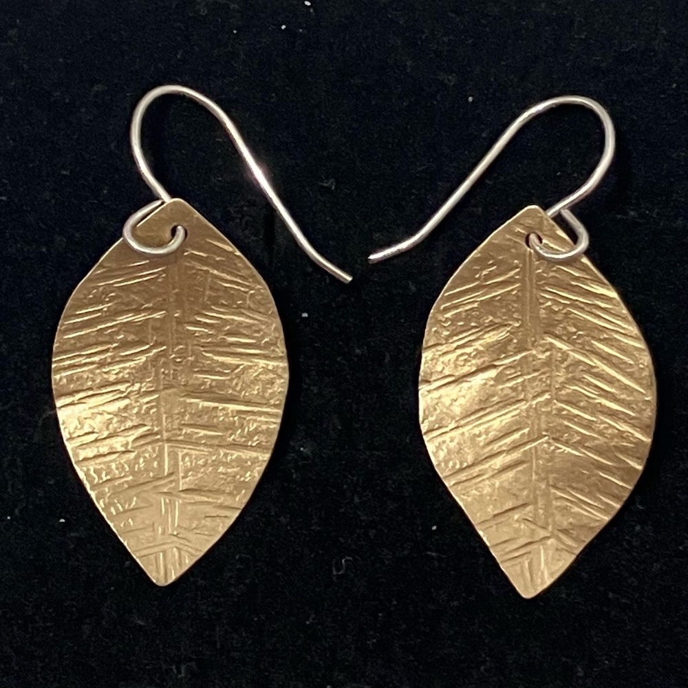 Vintage Kewa Santo Domingo Brass Sterling Earrings